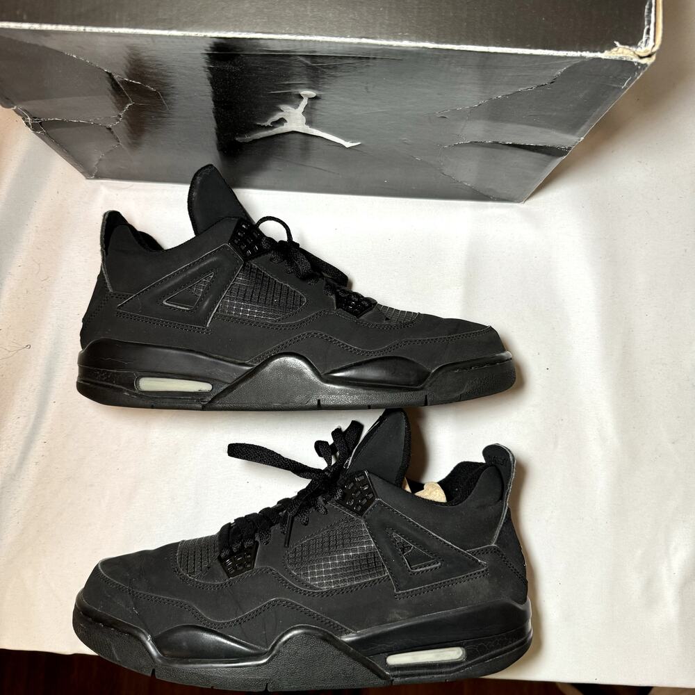 Size 12 - Nike Air Jordan 4 Retro Black Cat 2006 Men's Shoes - Picture 2 of 9